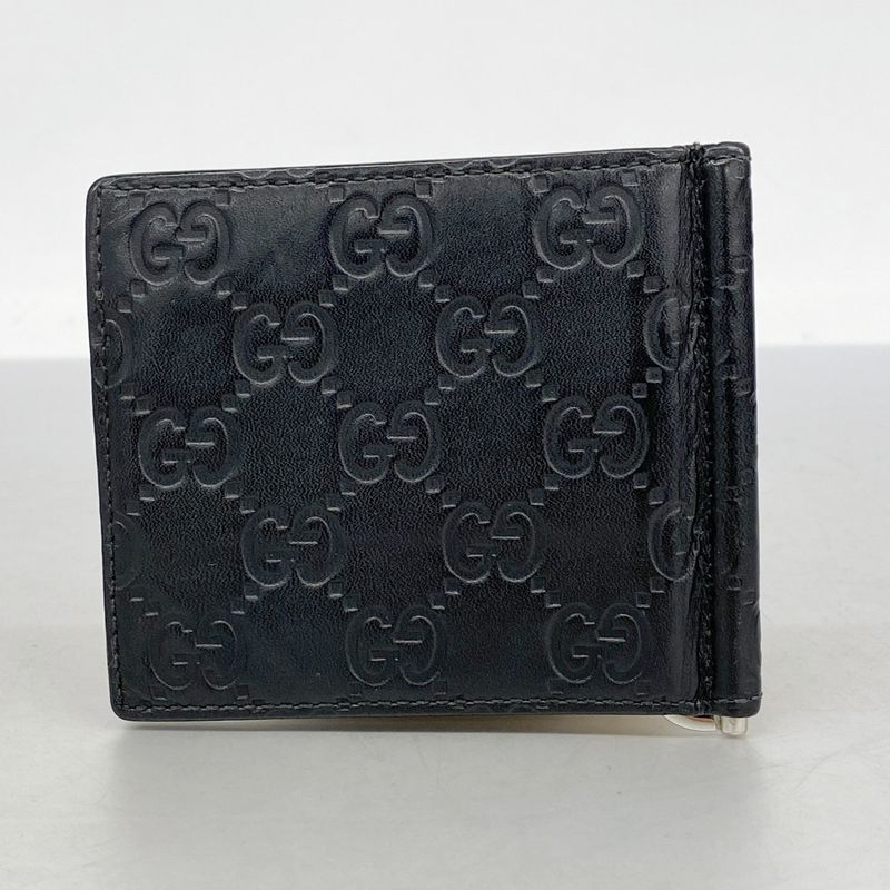 Gucci Wallet 170580 Leather Black Silver Hardware Men's