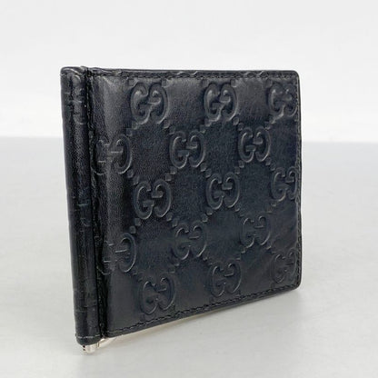 Gucci Wallet 170580 Leather Black Silver Hardware Men's