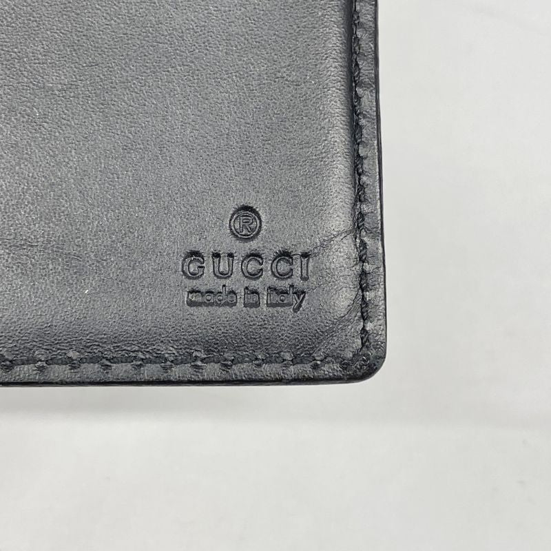 Gucci Wallet 170580 Leather Black Silver Hardware Men's