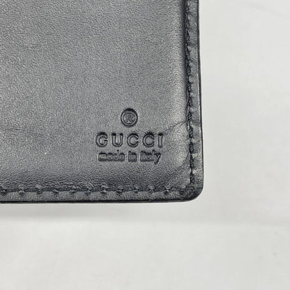 Gucci Wallet 170580 Leather Black Silver Hardware Men's
