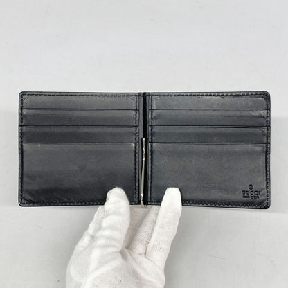 Gucci Wallet 170580 Leather Black Silver Hardware Men's