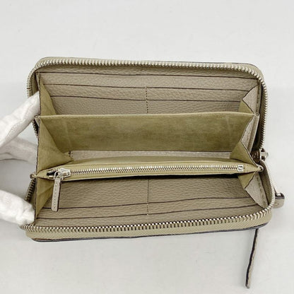 Fendi Long Wallet Selleria Leather Glazed Silver Hardware Women