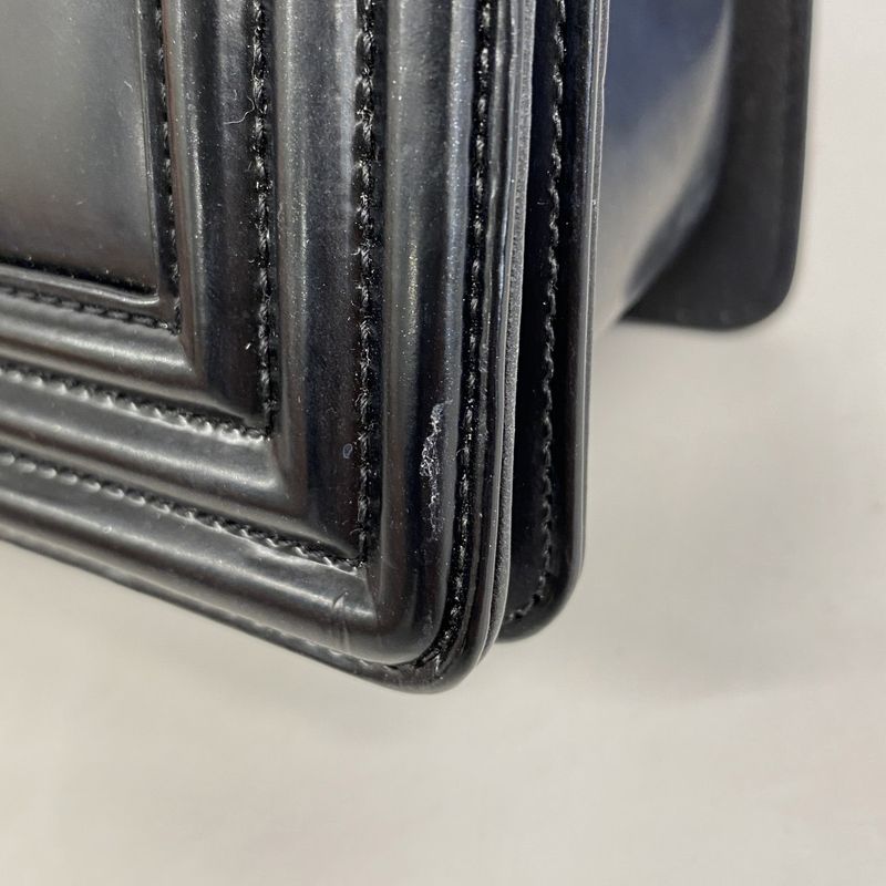 Chanel Shoulder Bag Boy Chanel Calfskin Black Silver Hardware Women