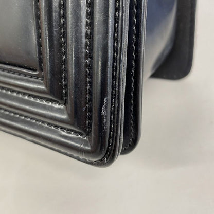 Chanel Shoulder Bag Boy Chanel Calfskin Black Silver Hardware Women