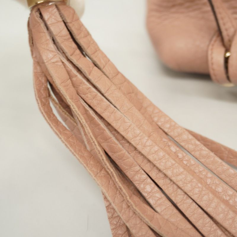 Gucci Shoulder Bag Soho 308982 Leather Pink Beige Chien Pan Gold Hardware Women