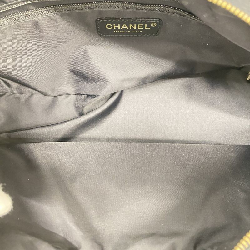 Chanel Handbag New Travel Nylon Black Chien Pan Gold Hardware Women's