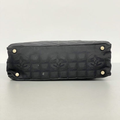 Chanel Handbag New Travel Nylon Black Chien Pan Gold Hardware Women's
