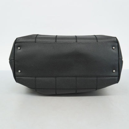 Chanel Tote Bag Choco Bar Caviar Skin Black Silver Hardware Women