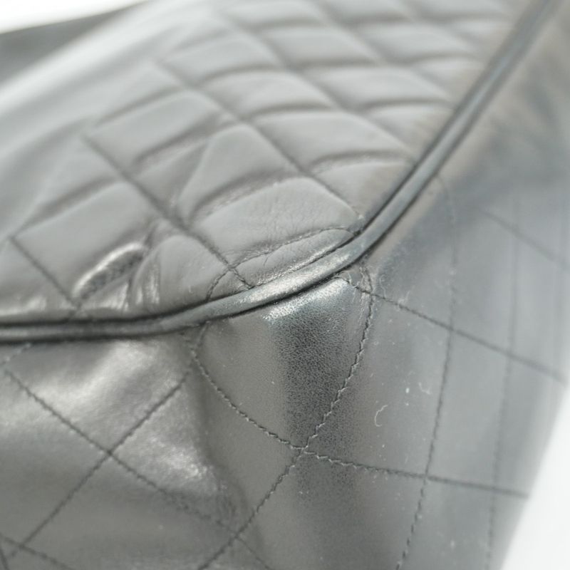 Chanel Shoulder Bag Lambskin Black Gold Hardware Women