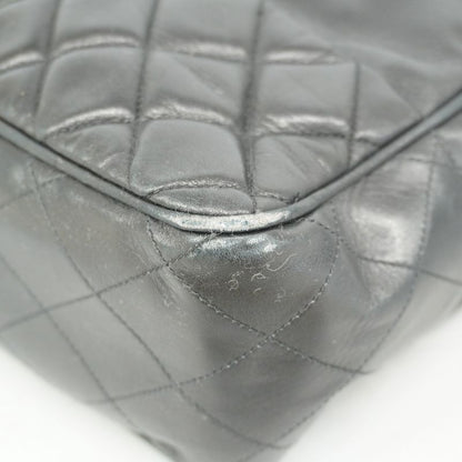 Chanel Shoulder Bag Lambskin Black Gold Hardware Women