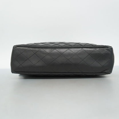 Chanel Shoulder Bag Lambskin Black Gold Hardware Women