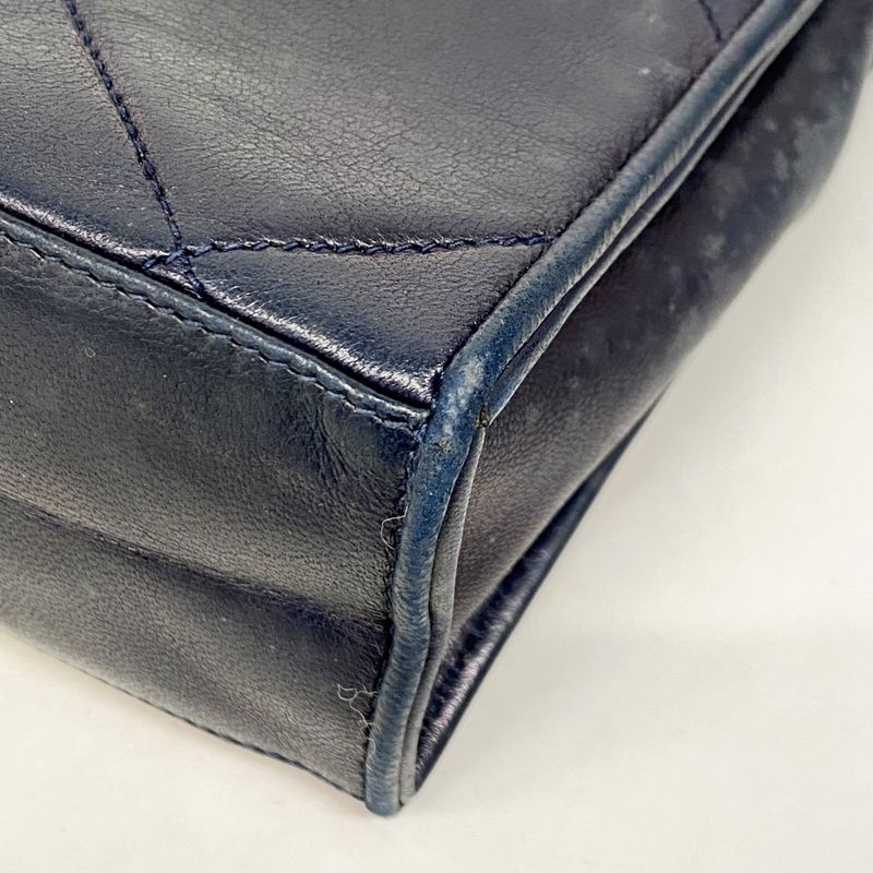 Chanel Shoulder Bag Matelasse Lambskin Navy Red Gold Hardware Women