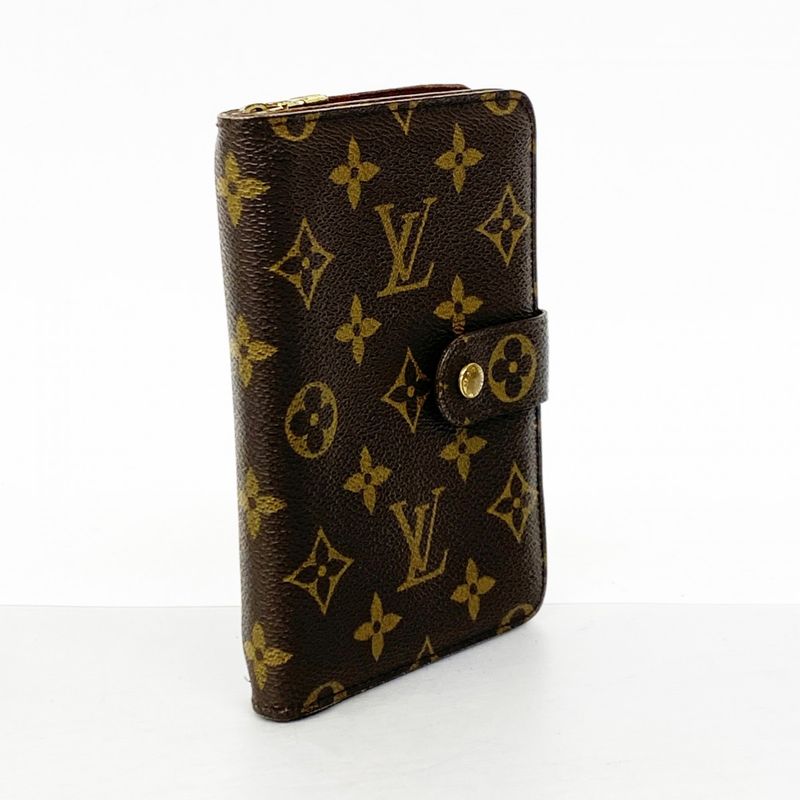 Louis Vuitton Wallet Monogram Porte Papier Zip M61207 Brown Ladies