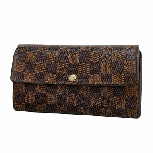 Louis Vuitton Damier Portefeuille Sarah N61734 Ebène Women's Long Wallet