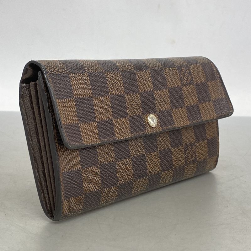 Louis Vuitton Damier Portefeuille Sarah N61734 Ebène Women's Long Wallet
