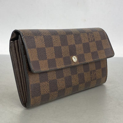 Louis Vuitton Damier Portefeuille Sarah N61734 Ebène Women's Long Wallet