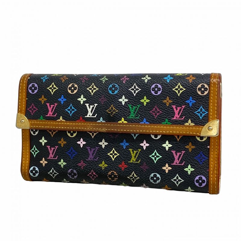 Louis Vuitton Trifold Long Wallet Monogram Multicolor Porte Trésor International