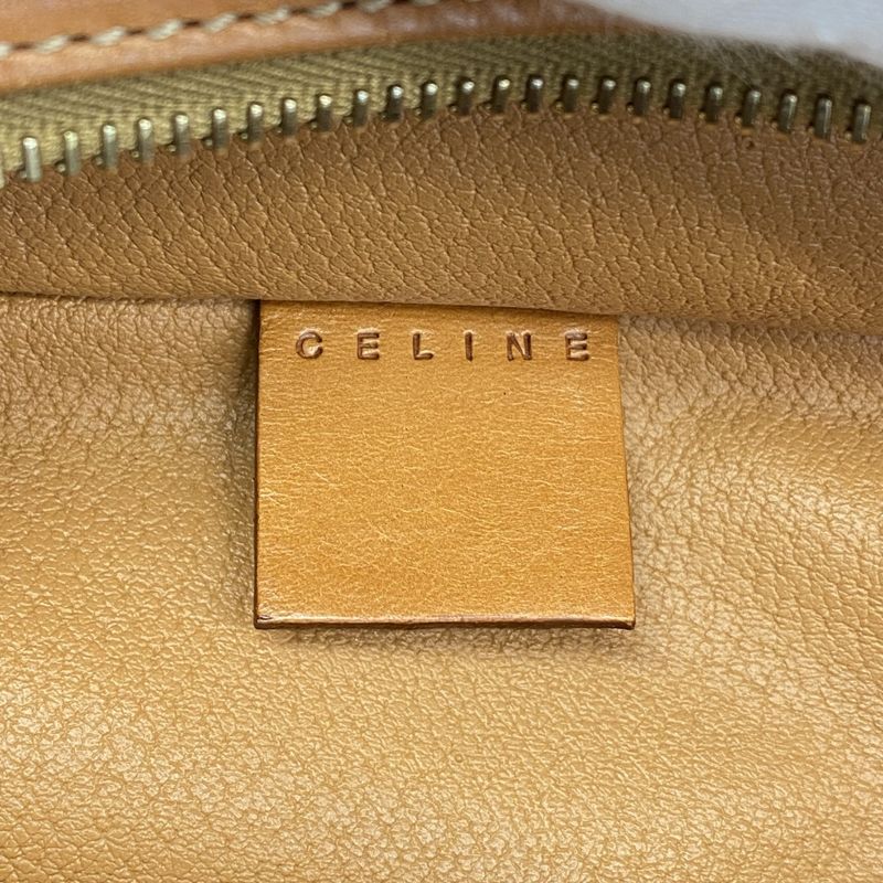 Celine Vanity Bag Macadam PVC Brown Gold Hardware Women