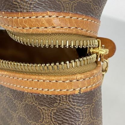 Celine Vanity Bag Macadam PVC Brown Gold Hardware Women