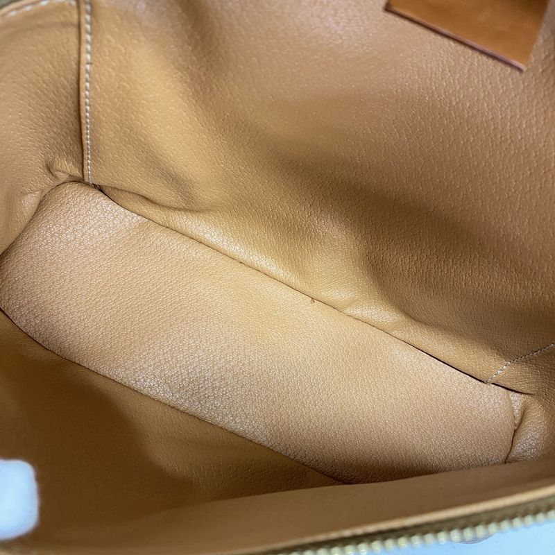 Celine Vanity Bag Macadam PVC Brown Gold Hardware Women