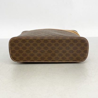 Celine Vanity Bag Macadam PVC Brown Gold Hardware Women