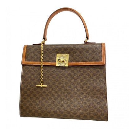 Celine Handbag Macadam PVC Brown Gold Hardware Women