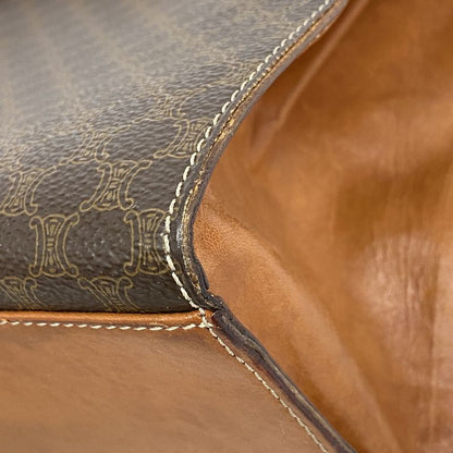 Celine Handbag Macadam PVC Brown Gold Hardware Women