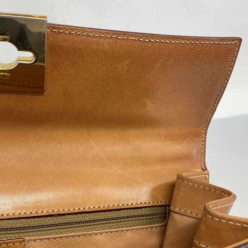 Celine Handbag Macadam PVC Brown Gold Hardware Women