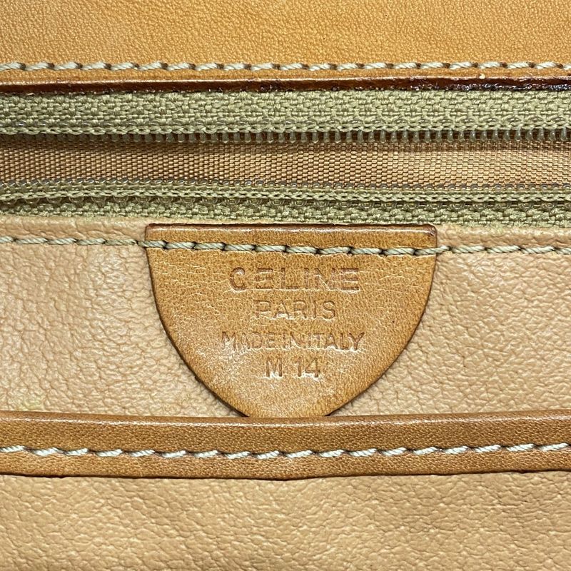 Celine Handbag Macadam PVC Brown Gold Hardware Women