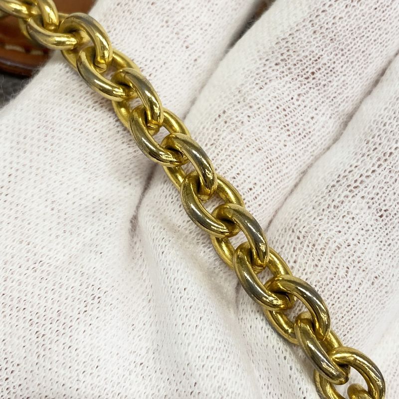 Celine Handbag Macadam PVC Brown Gold Hardware Women