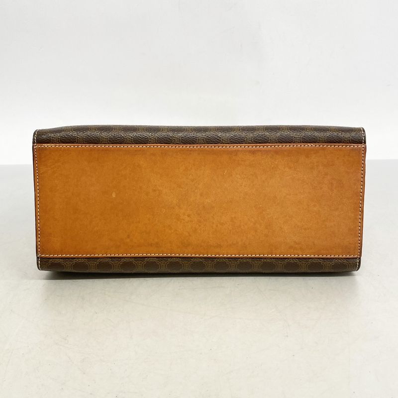 Celine Handbag Macadam PVC Brown Gold Hardware Women