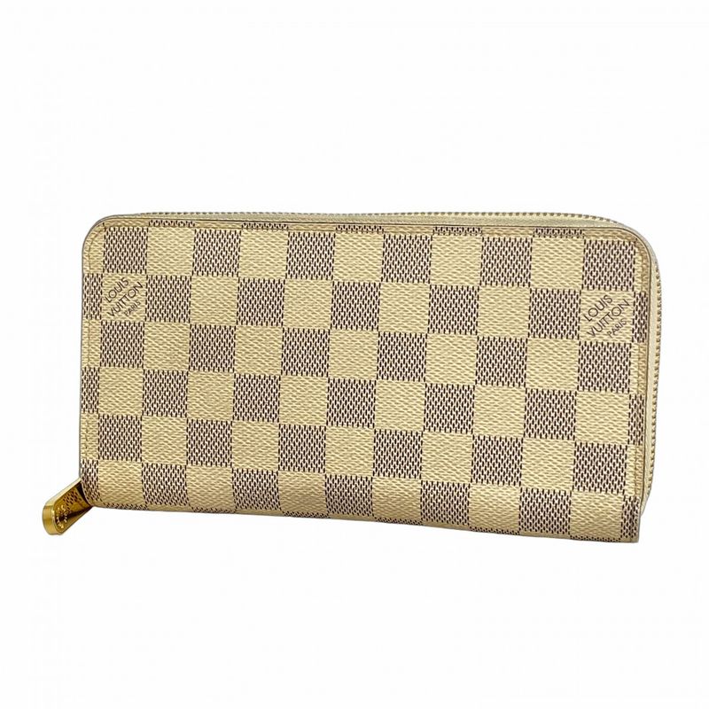 Louis Vuitton Damier Azure Zippy Wallet N41660 White Ladies