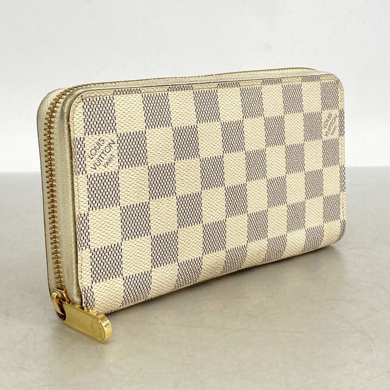Louis Vuitton Damier Azure Zippy Wallet N41660 White Ladies