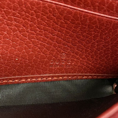 Gucci Long Wallet GG Marmont 456116 Leather Red Gold Hardware Women