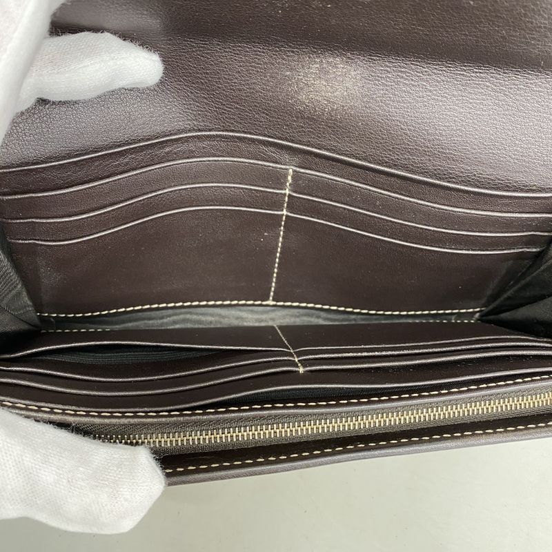 Gucci Long Wallet GG Canvas 245728 Canvas Brown Gold Hardware Women