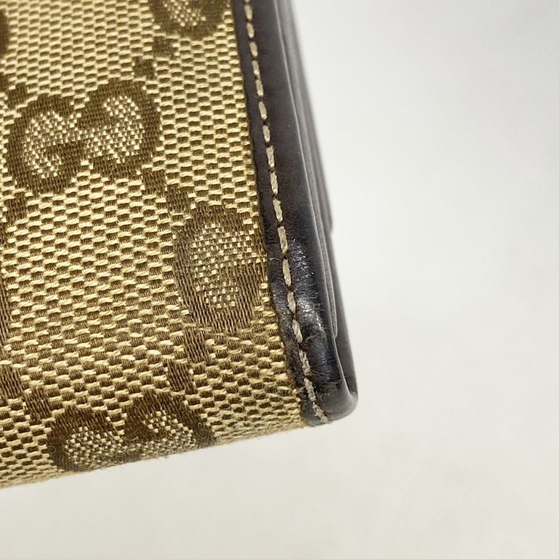 Gucci Long Wallet GG Canvas 245728 Canvas Brown Gold Hardware Women