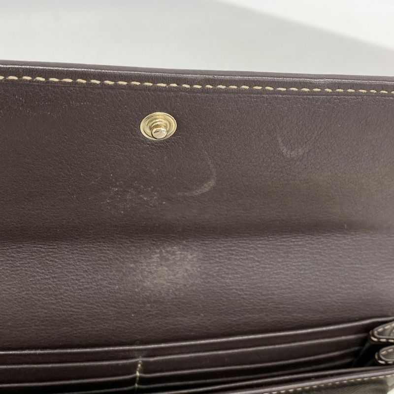 Gucci Long Wallet GG Canvas 245728 Canvas Brown Gold Hardware Women