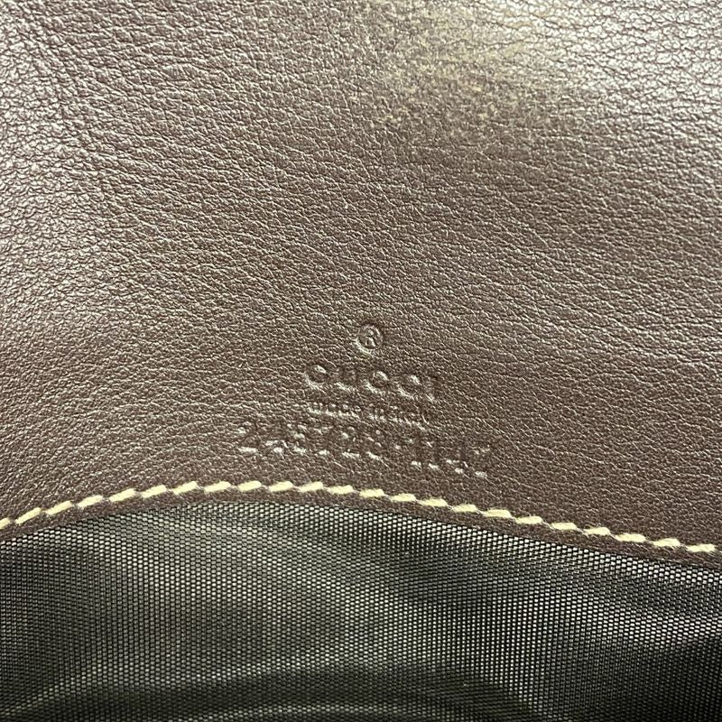 Gucci Long Wallet GG Canvas 245728 Canvas Brown Gold Hardware Women