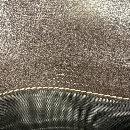 Gucci Long Wallet GG Canvas 245728 Canvas Brown Gold Hardware Women