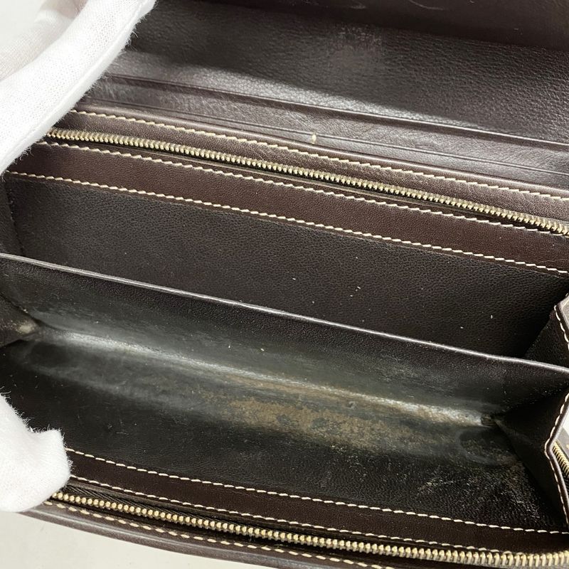 Gucci Long Wallet GG Canvas 245728 Canvas Brown Gold Hardware Women