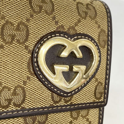 Gucci Long Wallet GG Canvas 245728 Canvas Brown Gold Hardware Women