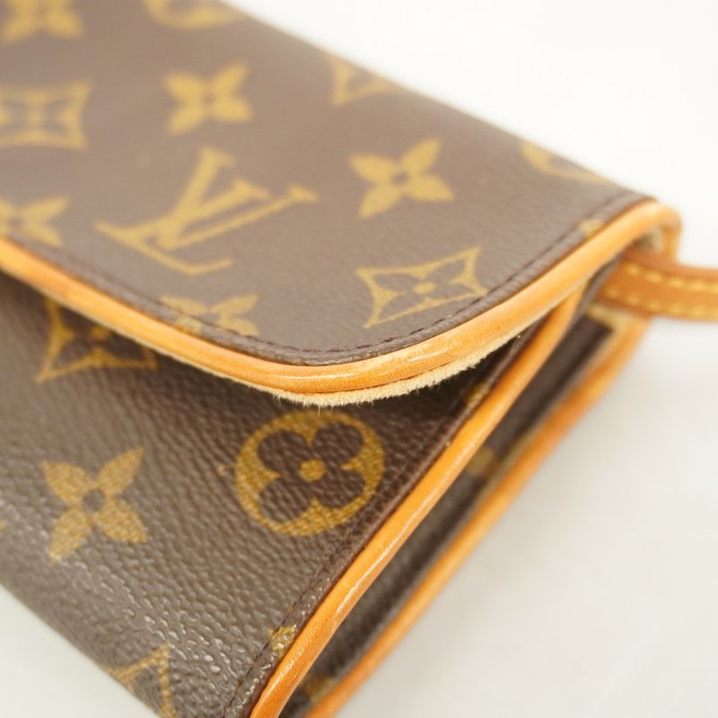 Louis Vuitton Shoulder Bag Monogram Pochette Twin PM M51854 Brown Ladies