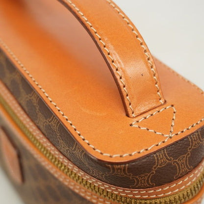 Celine Vanity Bag Macadam PVC Brown Gold Hardware Women