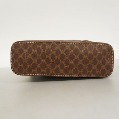 Celine Vanity Bag Macadam PVC Brown Gold Hardware Women