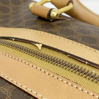 Celine Boston Bag Macadam PVC Brown Gold Hardware Men Women Unisex