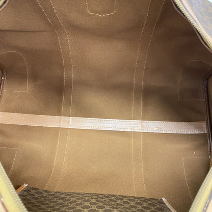 Celine Boston Bag Macadam PVC Brown Gold Hardware Men Women Unisex