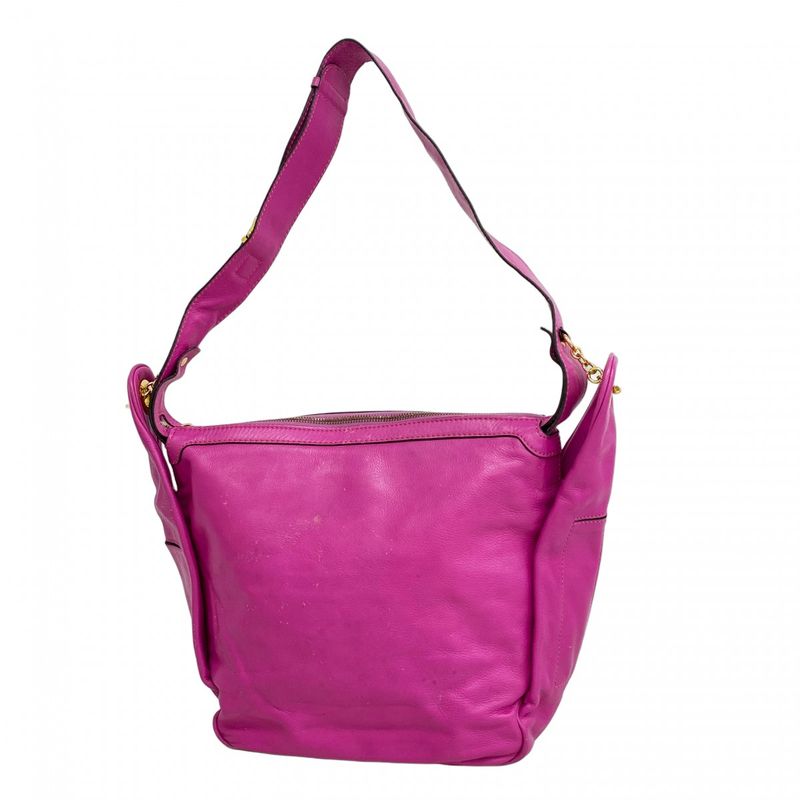 Celine Shoulder Bag Leather Pink Gold Hardware Women