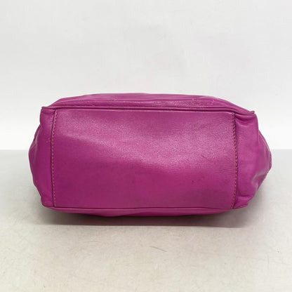 Celine Shoulder Bag Leather Pink Gold Hardware Women