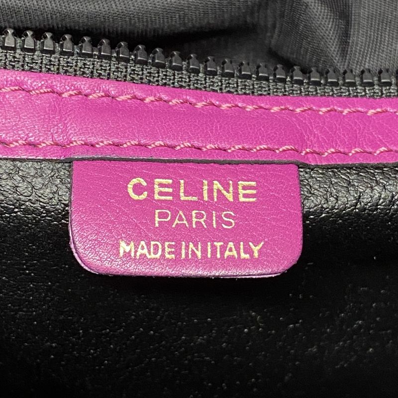 Celine Shoulder Bag Leather Pink Gold Hardware Women