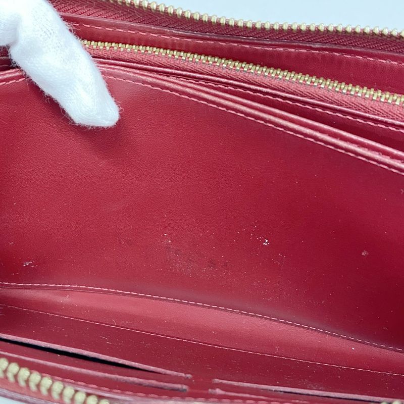 Louis Vuitton Vernis Zippy Wallet M91732 Rouge Grenadine Ladies